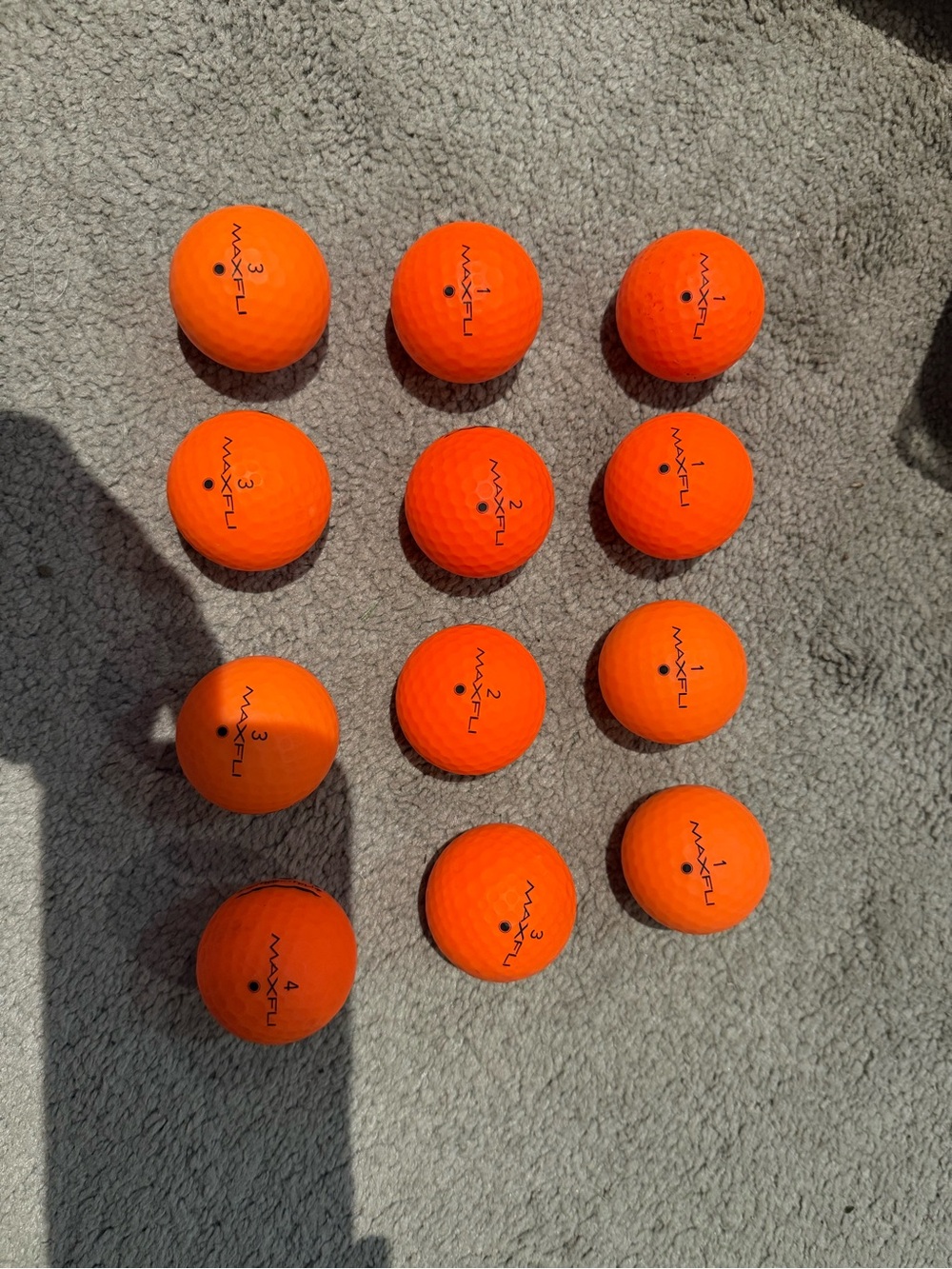 MAXFLI Orange Used  Golf Balls - Pack of 12